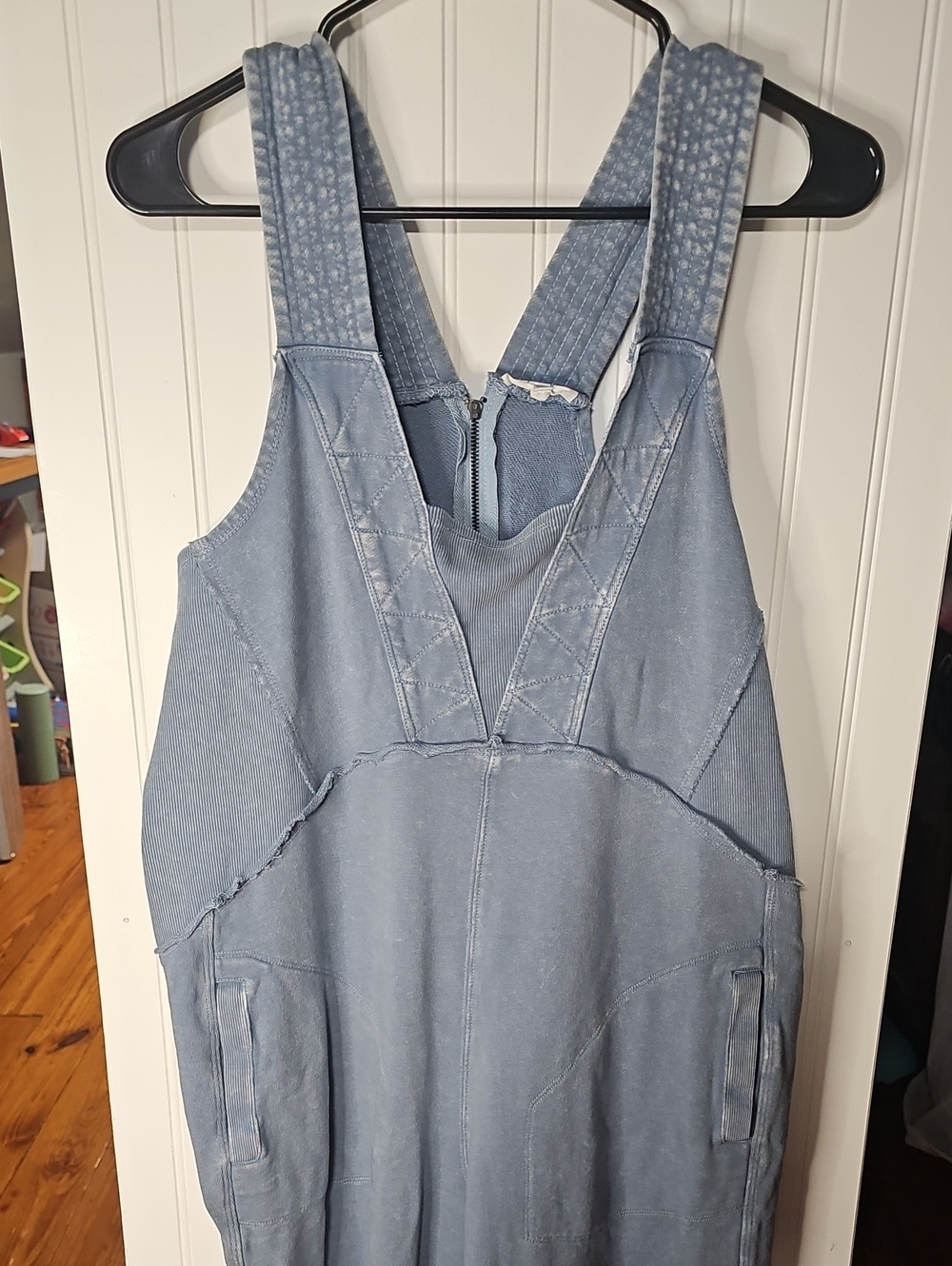 easel Light Blue Denim-Style Jumpsuit Romper Very Oversized